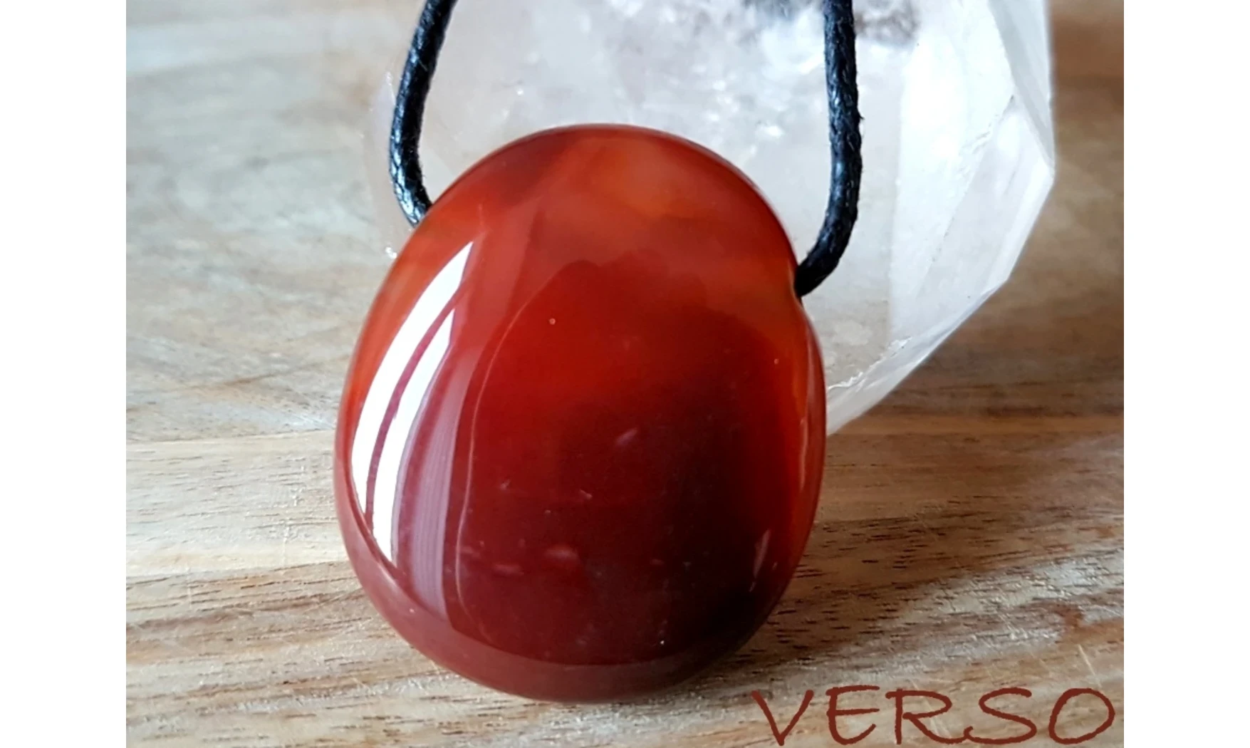 Cornaline pierre percée 4 pendentif