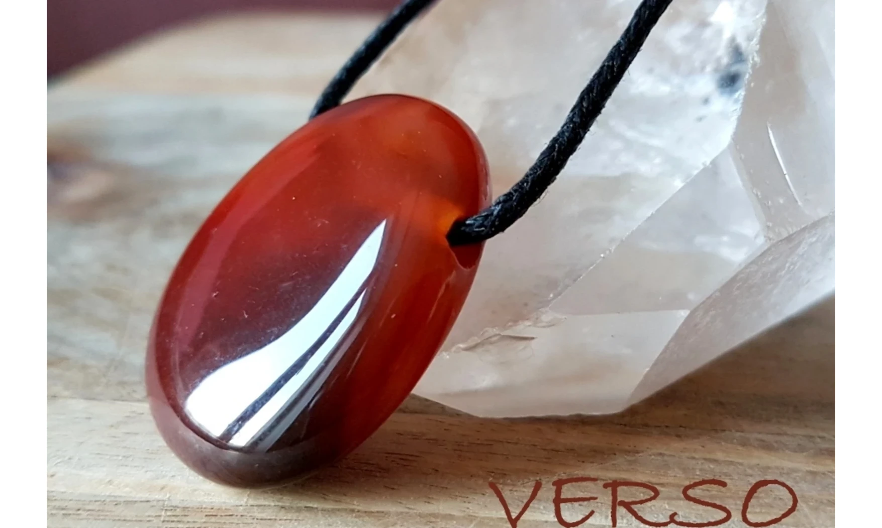 Cornaline pierre percée 4 pendentif