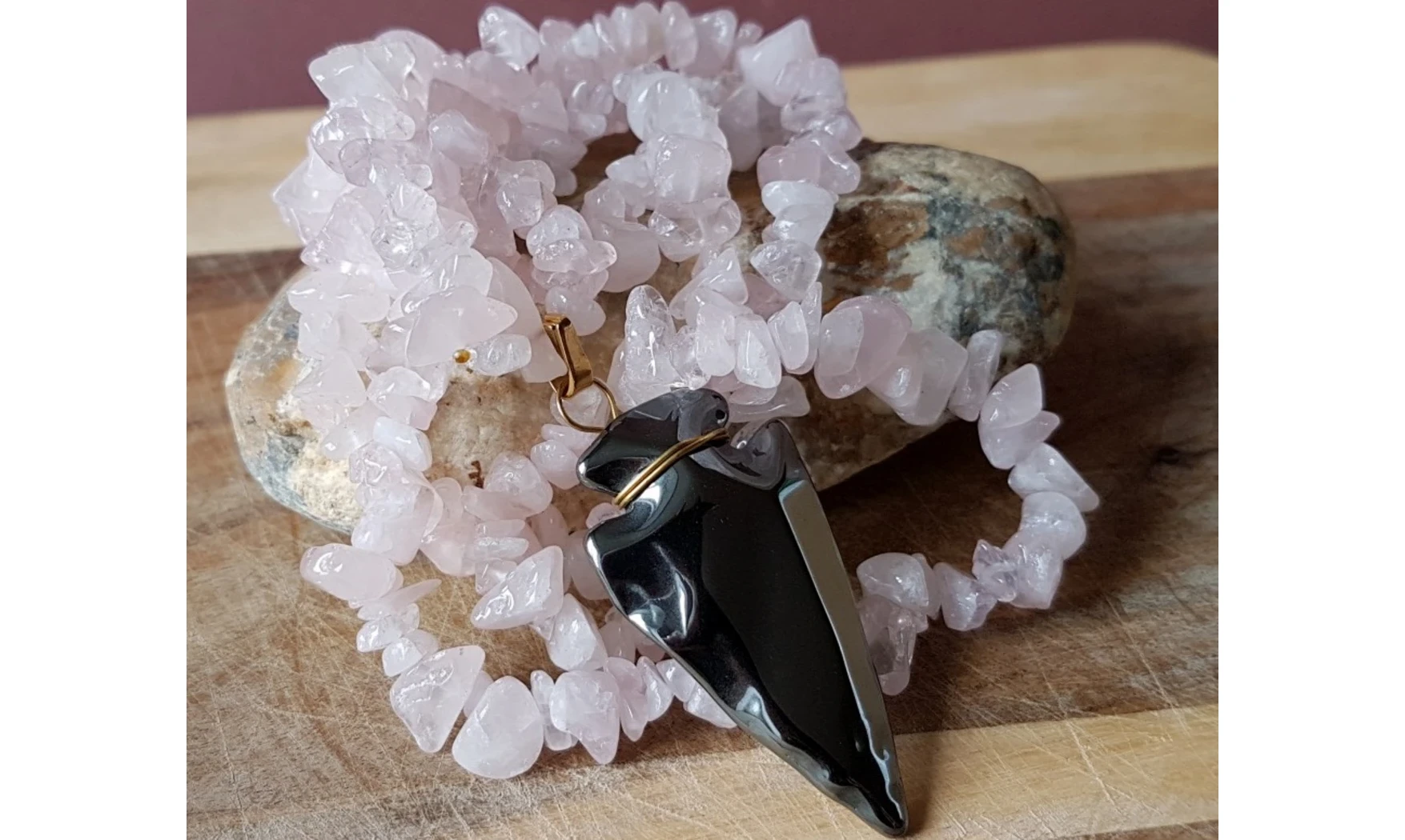 Rose Quartz / Hematite Necklace