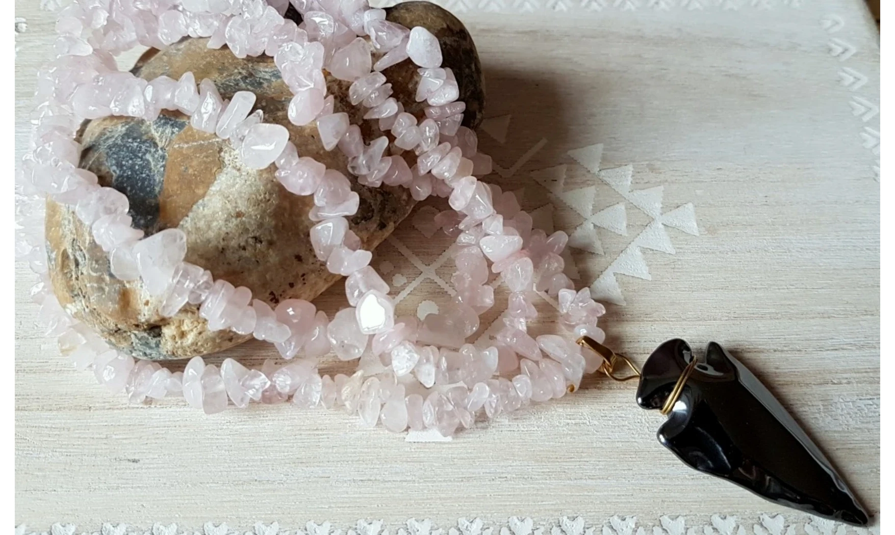 Rose Quartz / Hematite Necklace