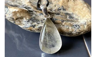 Quartz rutile pierre pendentif & Argent
