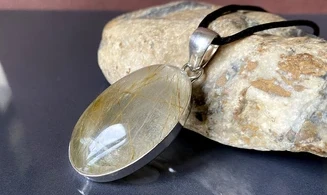 Quartz rutile pierre pendentif & Argent