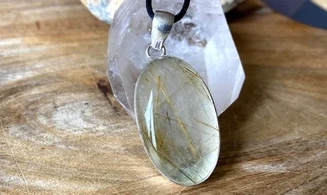 Quartz rutile pierre pendentif & Argent
