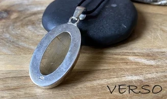 Quartz rutile pierre pendentif & Argent