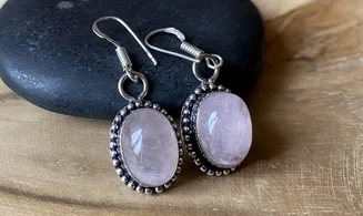 Rose Quartz 925 Silver plated Earring