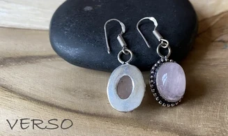 Rose Quartz 925 Silver plated Earring