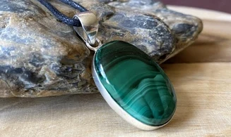 Malachite pendentif & Argent 6