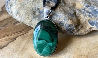 Malachite pendentif & Argent 6