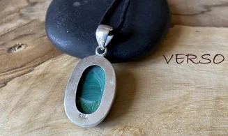 Malachite pendentif & Argent 6