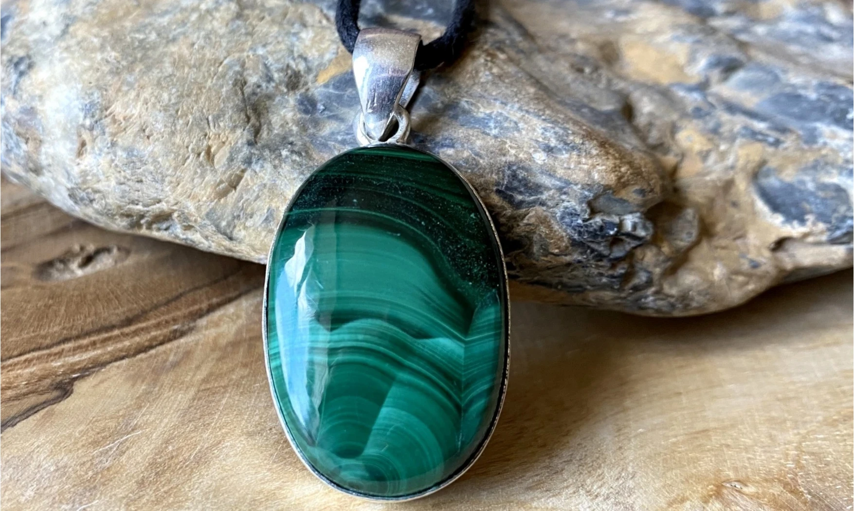 Malachite pendentif & Argent 6