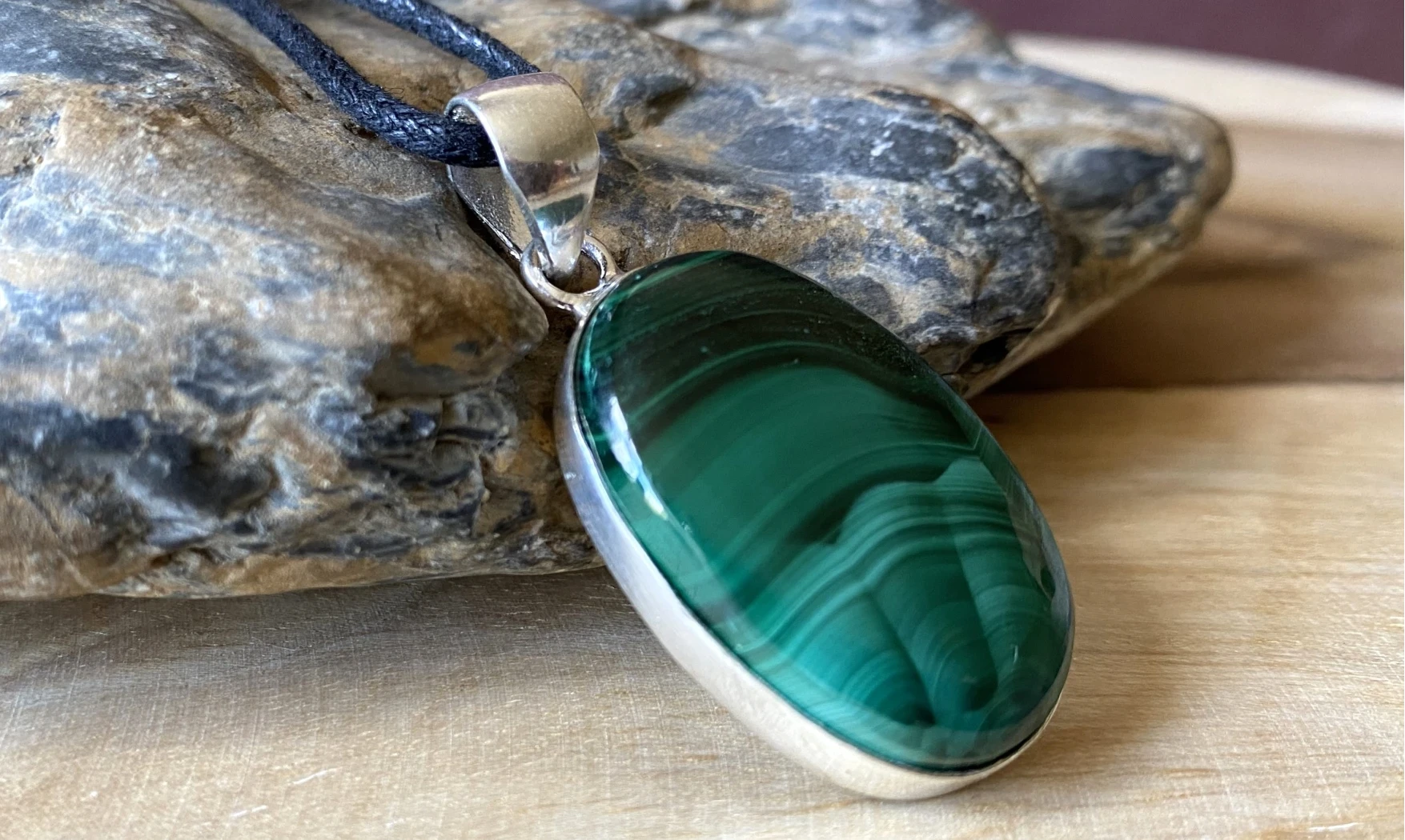 Malachite pendentif & Argent 6