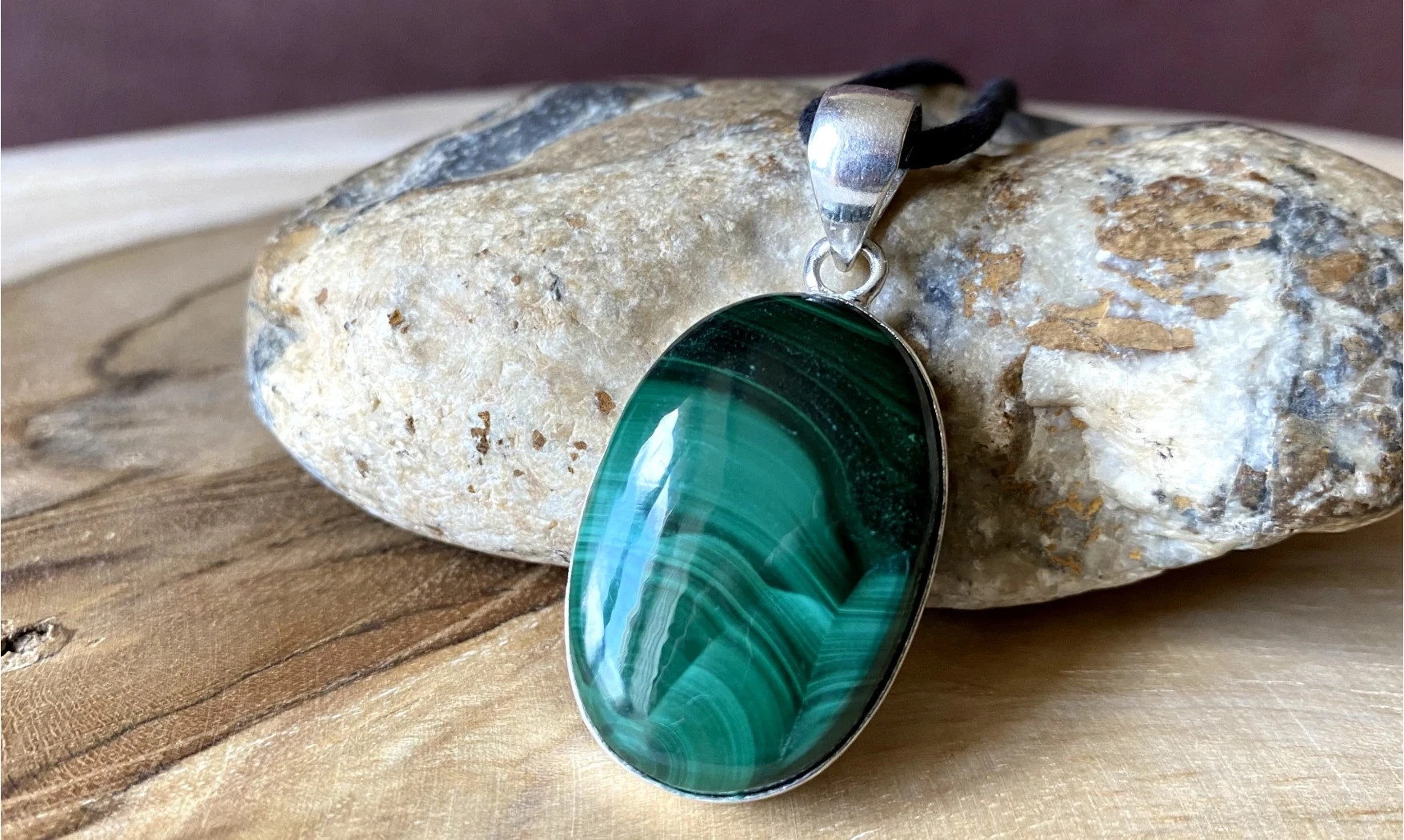 Malachite pendentif & Argent 6