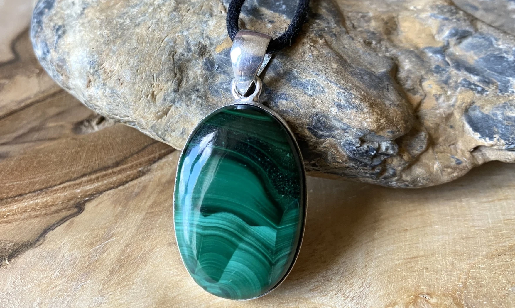 Malachite pendentif & Argent 6