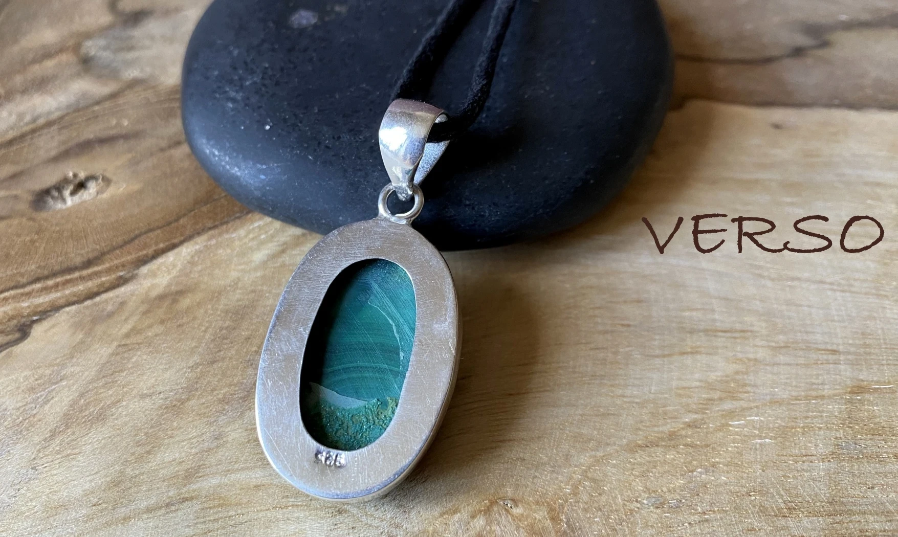 Malachite pendentif & Argent 6
