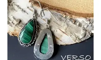 Malachite 925 Silver plated Earrings