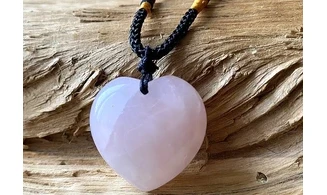 Quartz Rose Coeur pierre pendentif