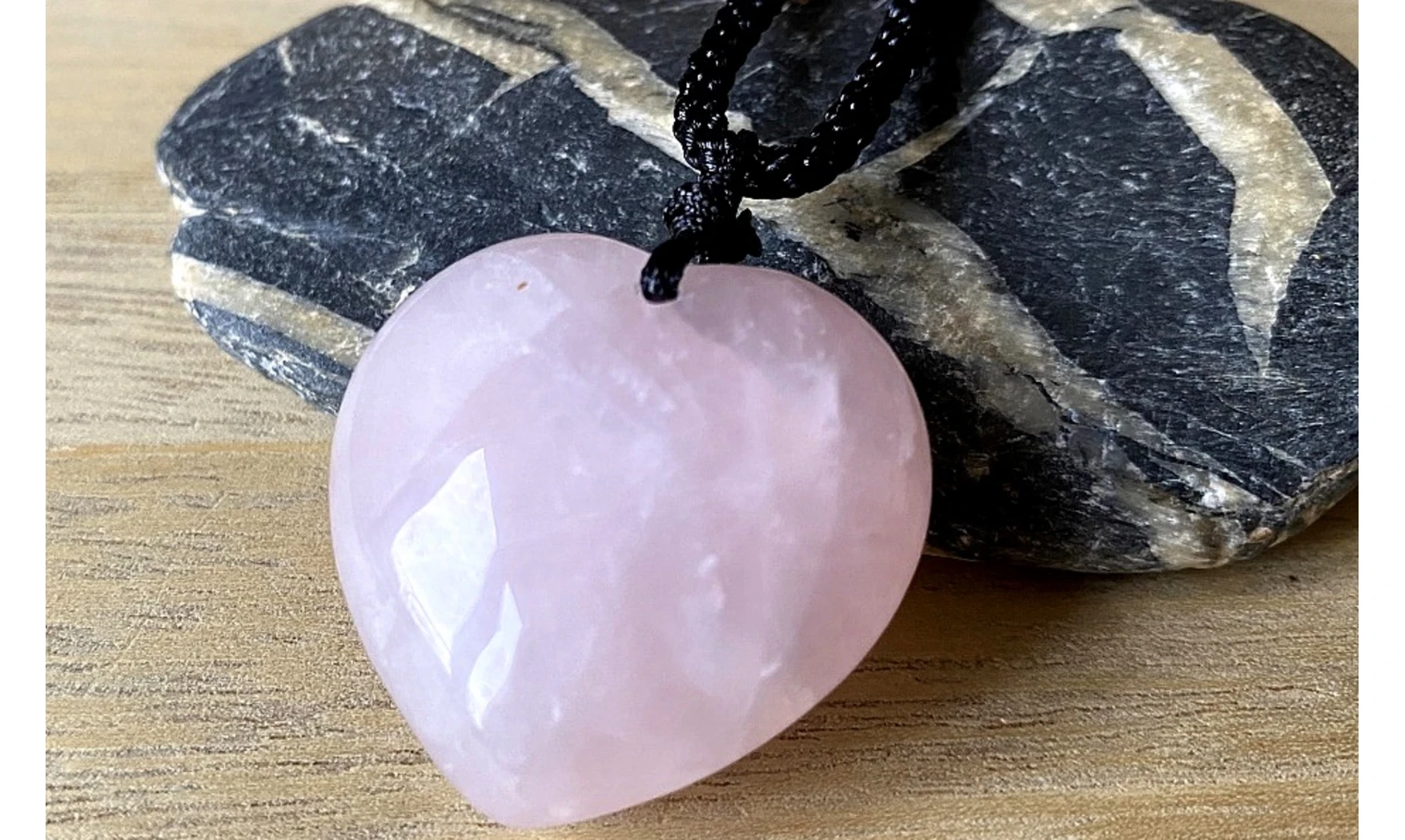 Quartz Rose Coeur pierre pendentif