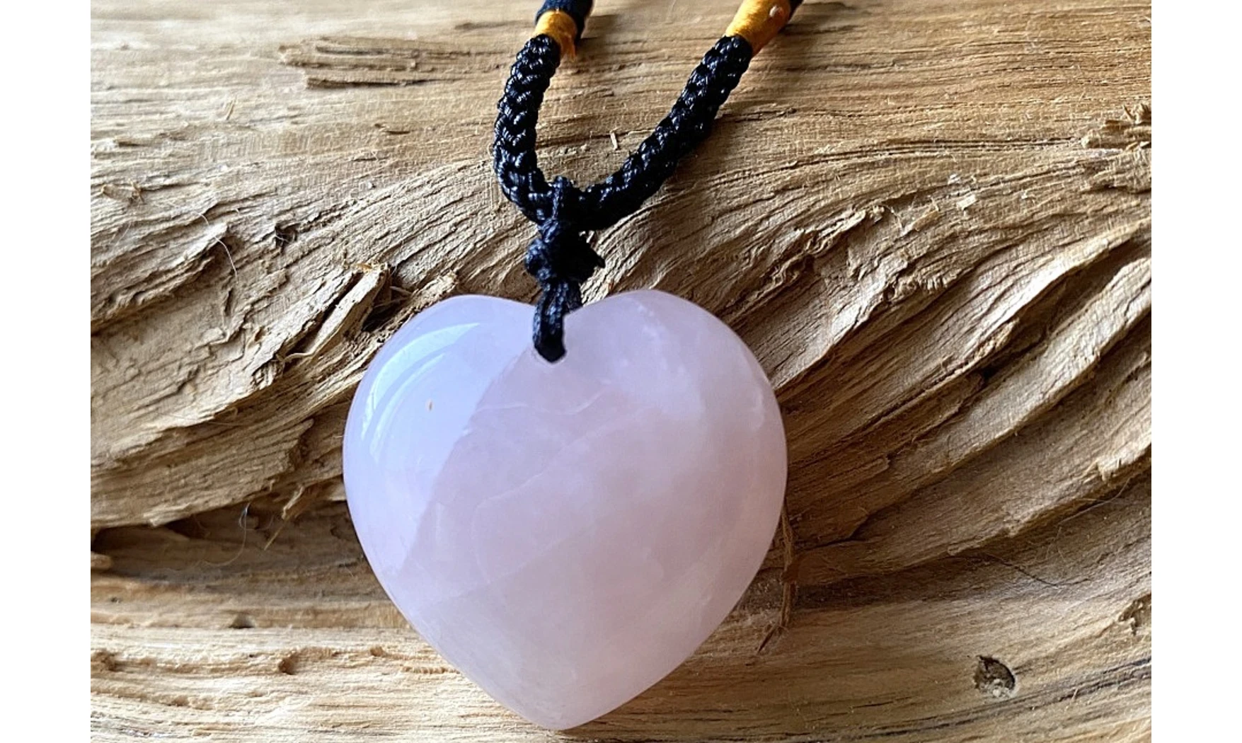Quartz Rose Coeur pierre pendentif