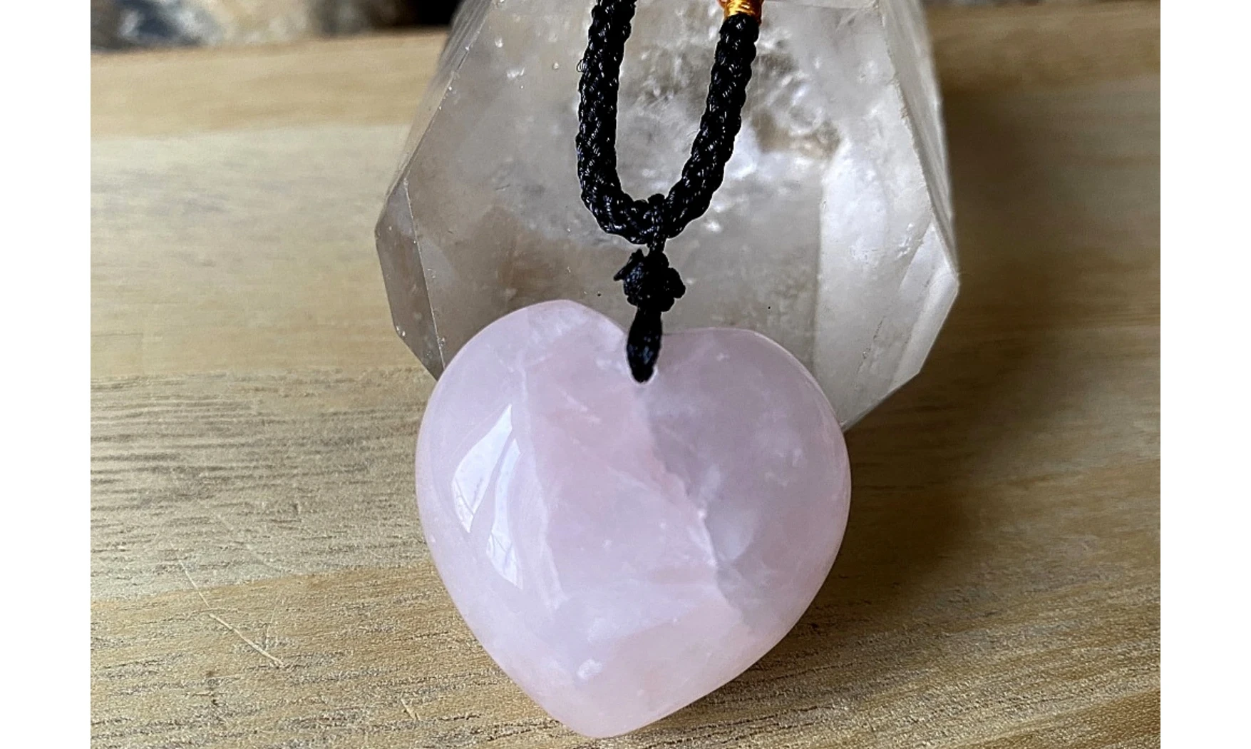 Quartz Rose Coeur pierre pendentif