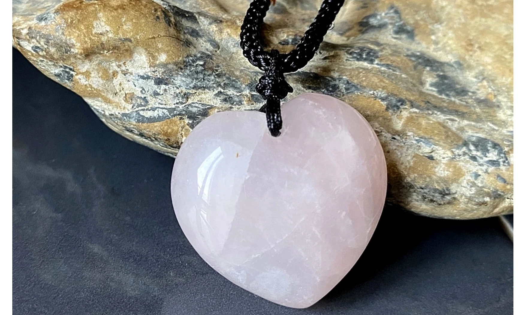Quartz Rose Coeur pierre pendentif