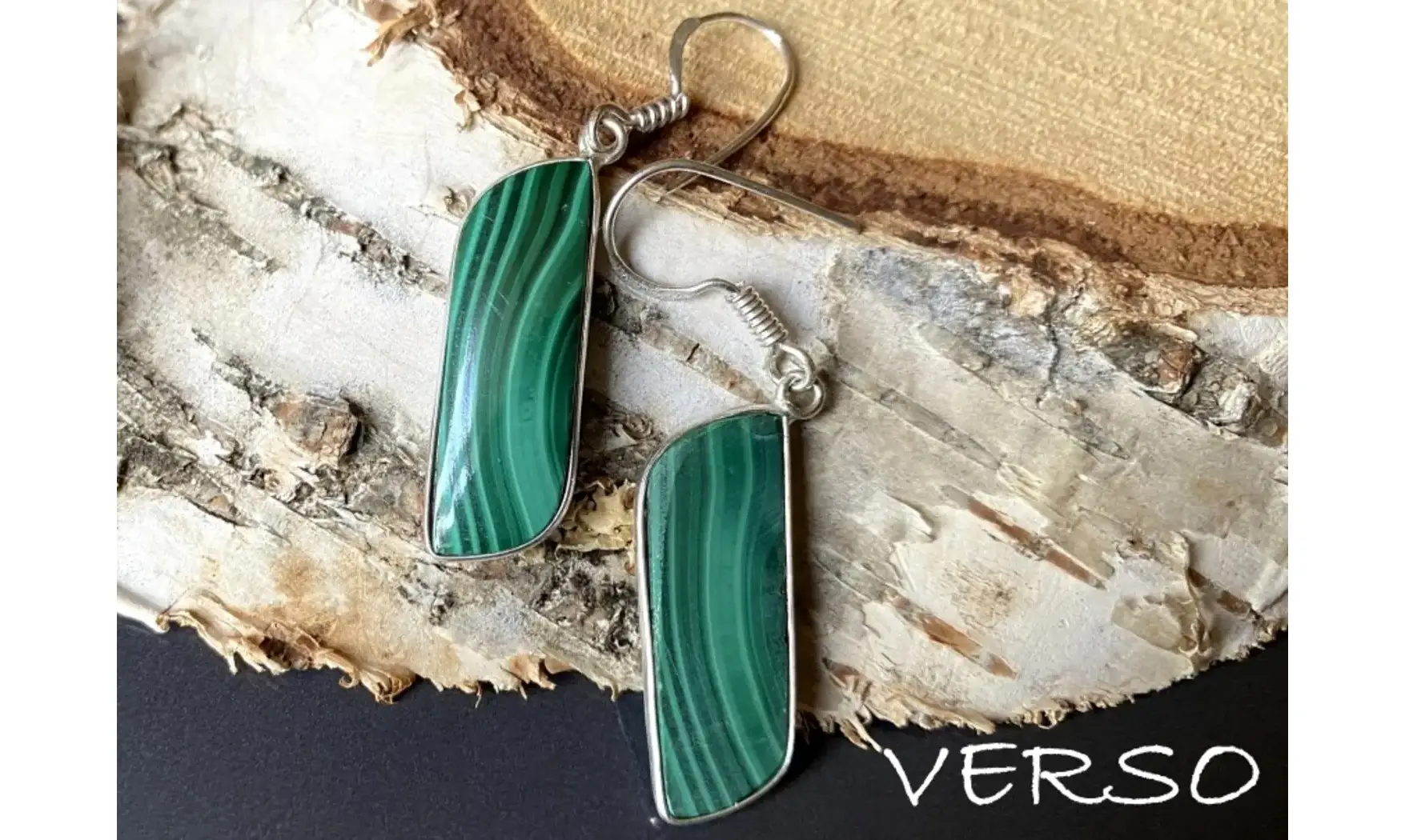 Malachite 925 Silver plated Earrings