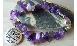 Amethyst Chips Bracelet Tree of life
