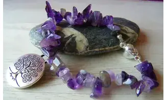 Amethyst Chips Bracelet Tree of life