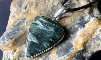Séraphinite pierre pendentif & Argent