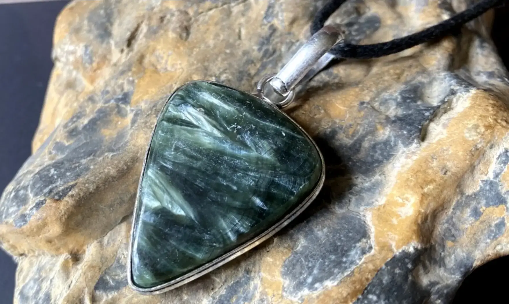 Séraphinite pierre pendentif & Argent