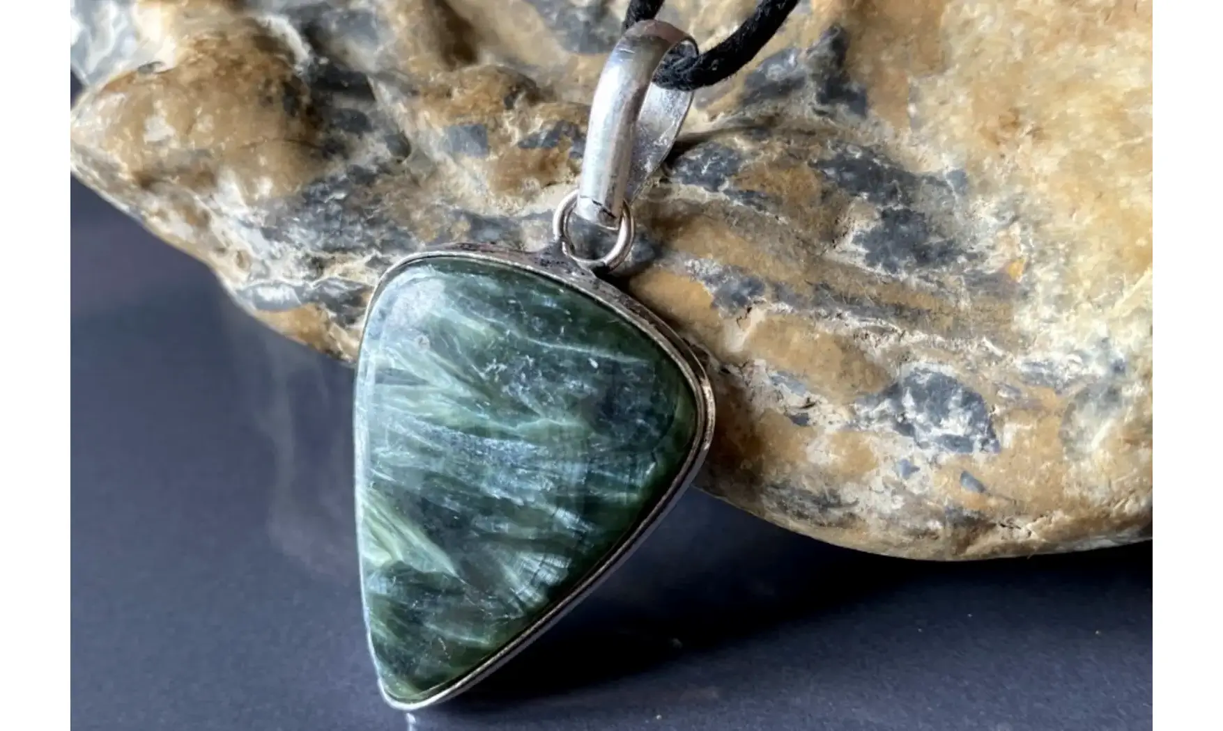 Séraphinite pierre pendentif & Argent