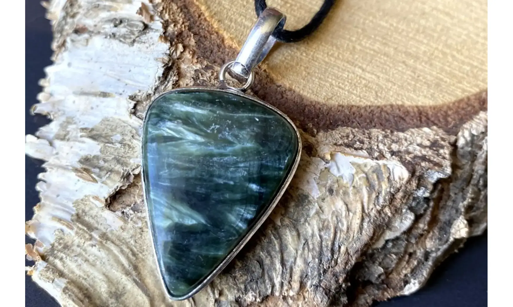 Séraphinite pierre pendentif & Argent