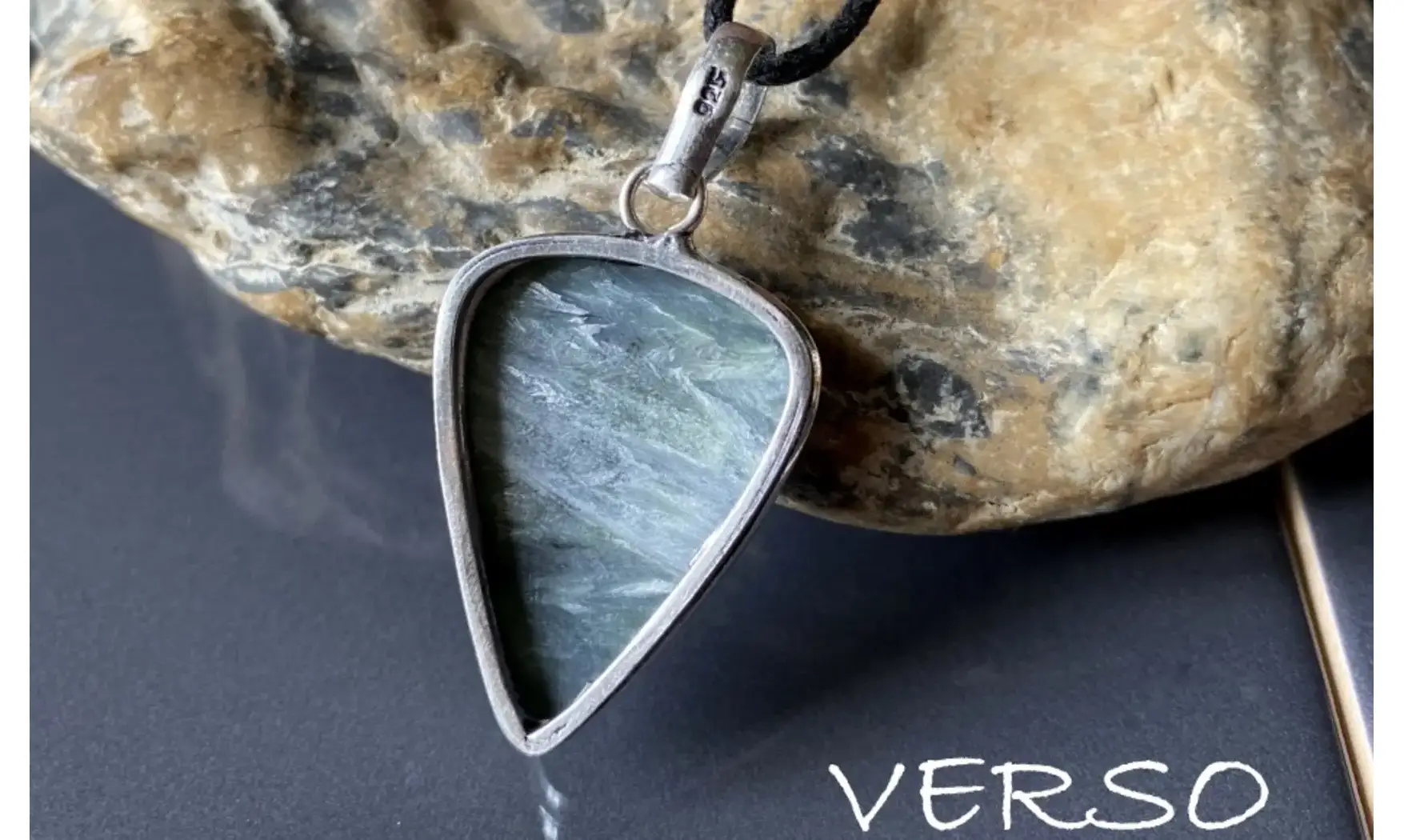 Séraphinite pierre pendentif & Argent