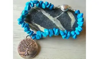 Howlite bleue Bracelet Arbre de Vie