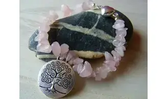 Quartz rose Bracelet Arbre de Vie pierre