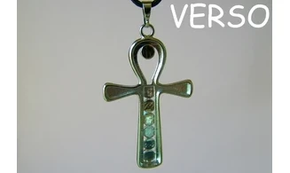 Croix de Vie pendentif 7 Chakras pierres