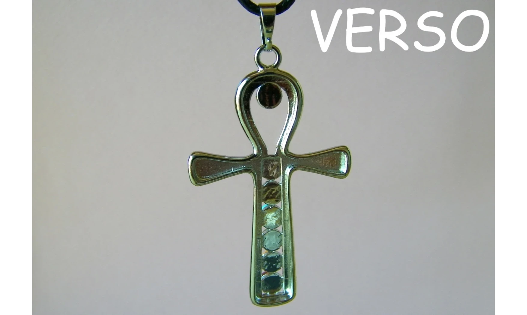 Croix de Vie pendentif 7 Chakras pierres