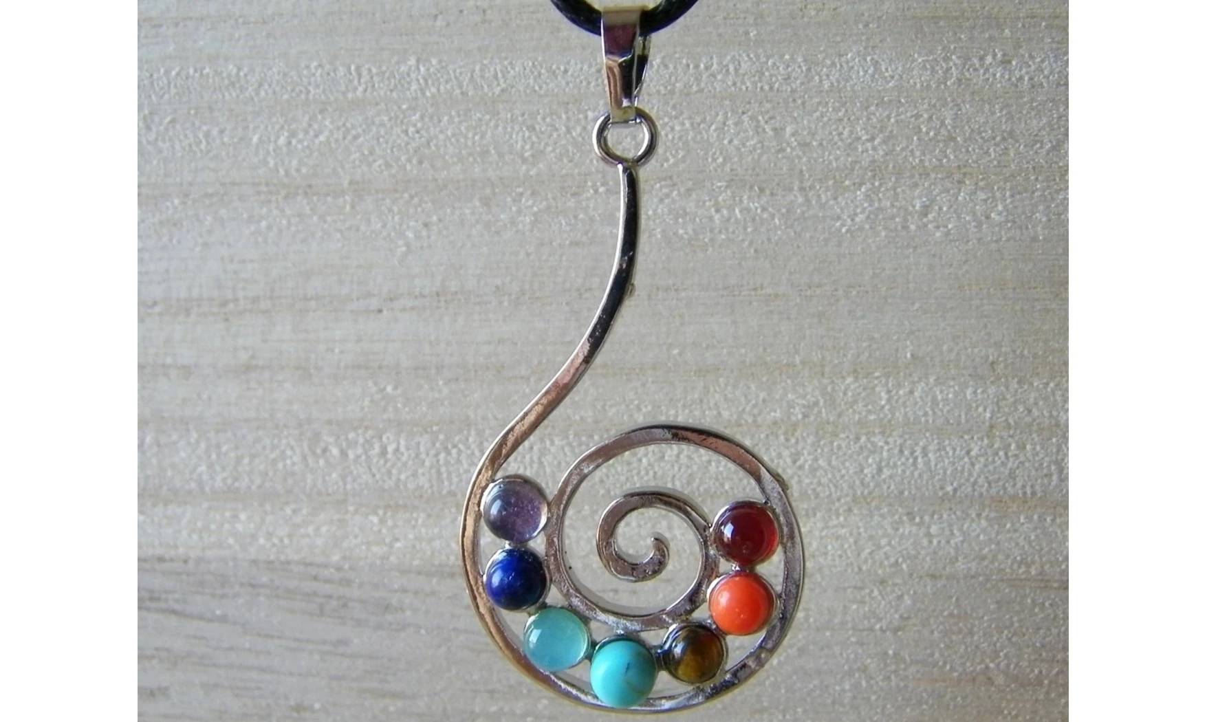Spiral pendant 7 Chakras
