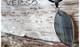 Labradorite pendentif cerclé pierre P2