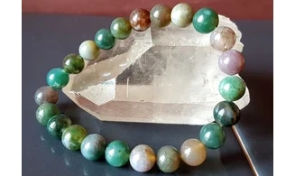 Agate Mousse pierres Boules bracelet