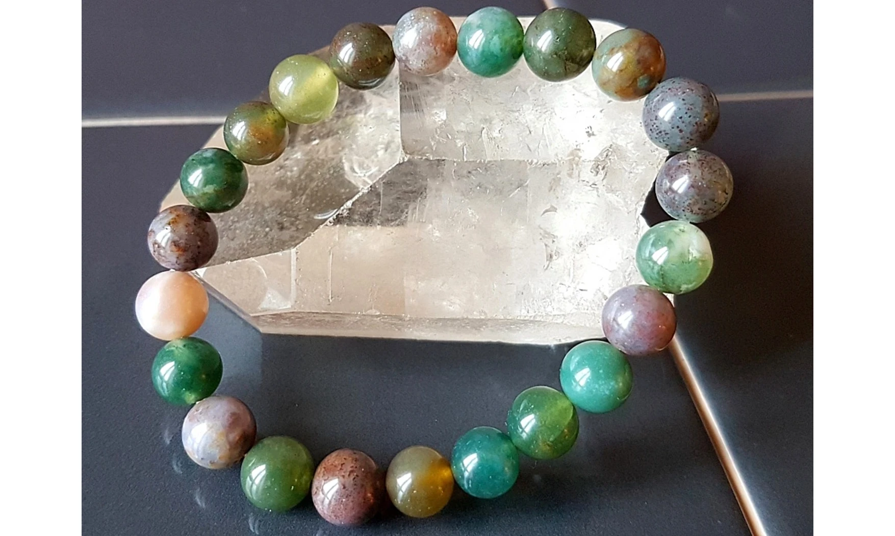 Agate Mousse pierres Boules bracelet