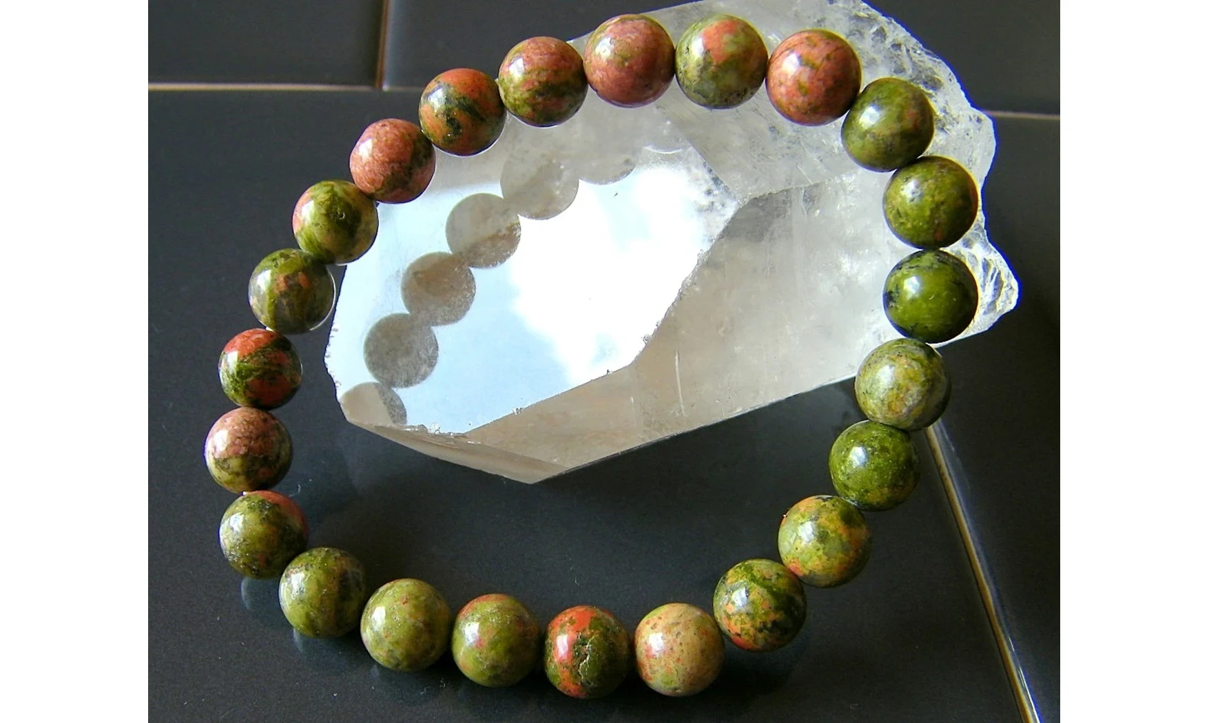 Unakite pierres Boules bracelet