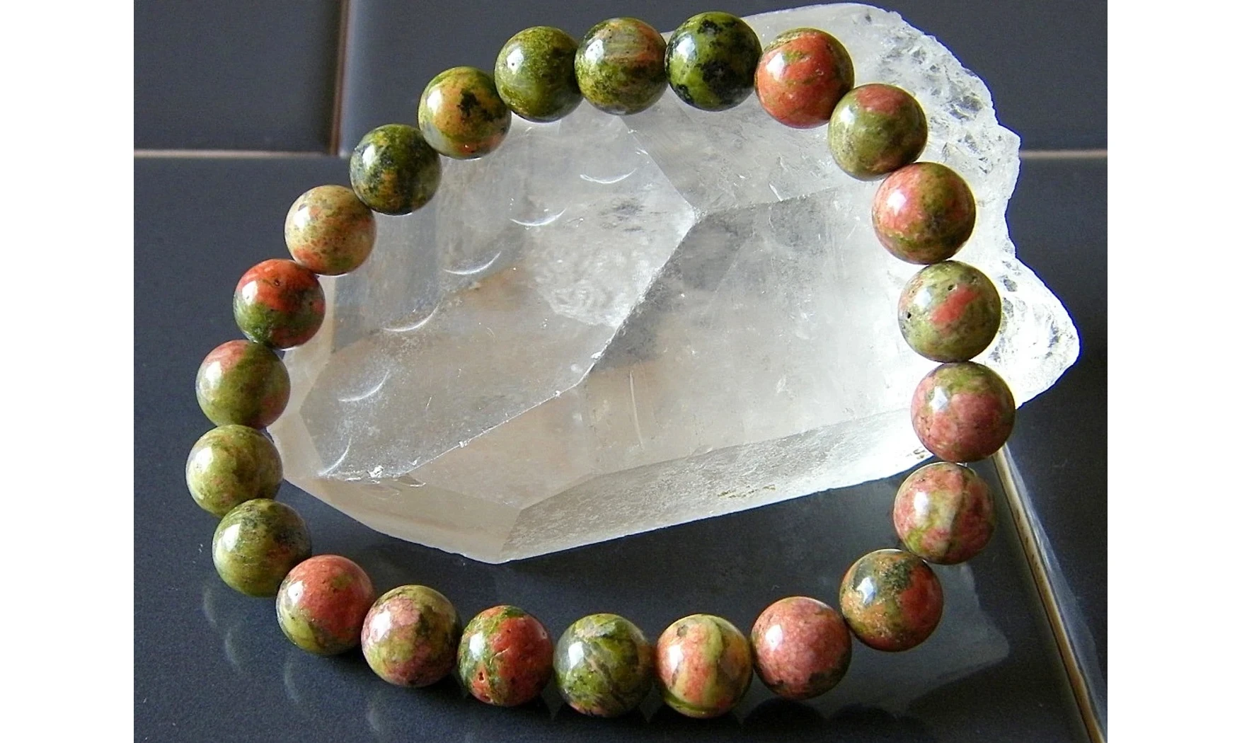 Unakite pierres Boules bracelet