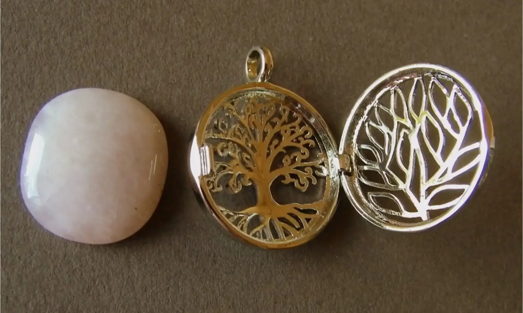 Arbre de Vie Quartz rose pendentif