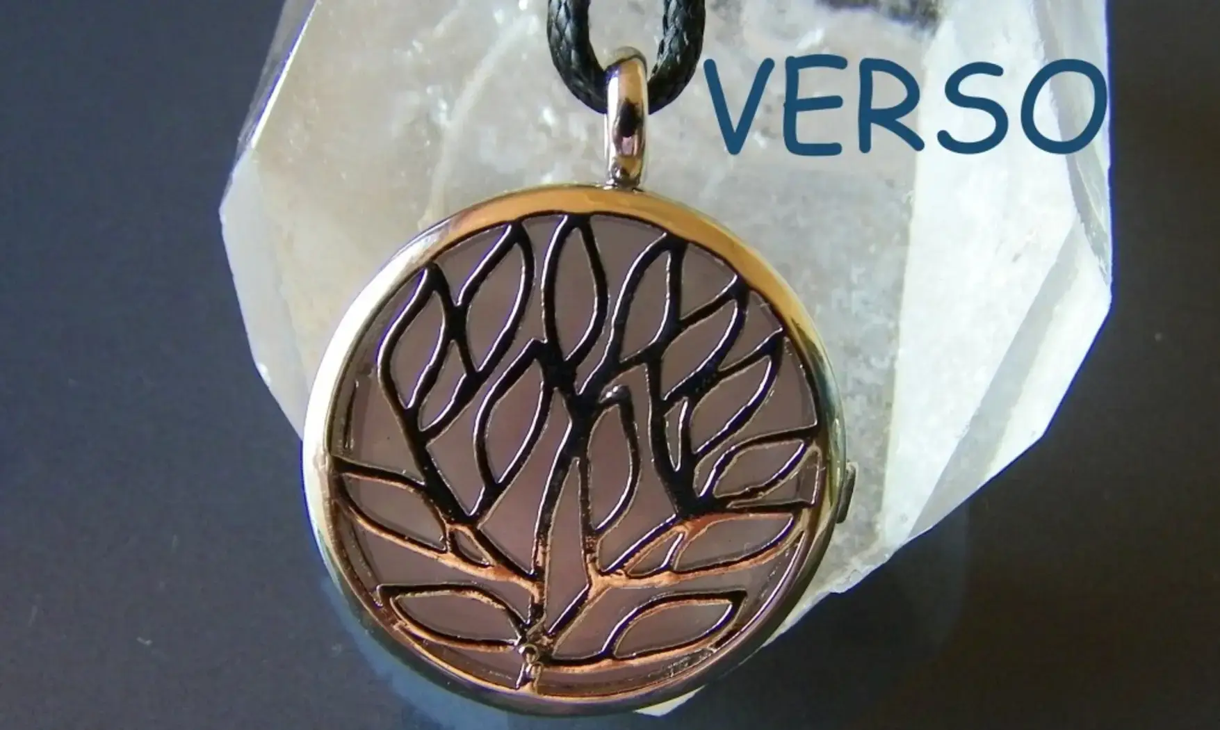 Arbre de Vie Quartz rose pendentif