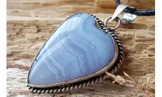 Blue Chalcedony 1 & 925 Silver plated