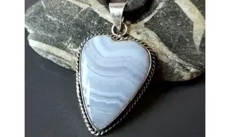 Blue Chalcedony 1 & 925 Silver plated