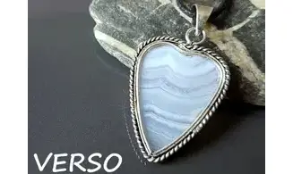 Blue Chalcedony 1 & 925 Silver plated