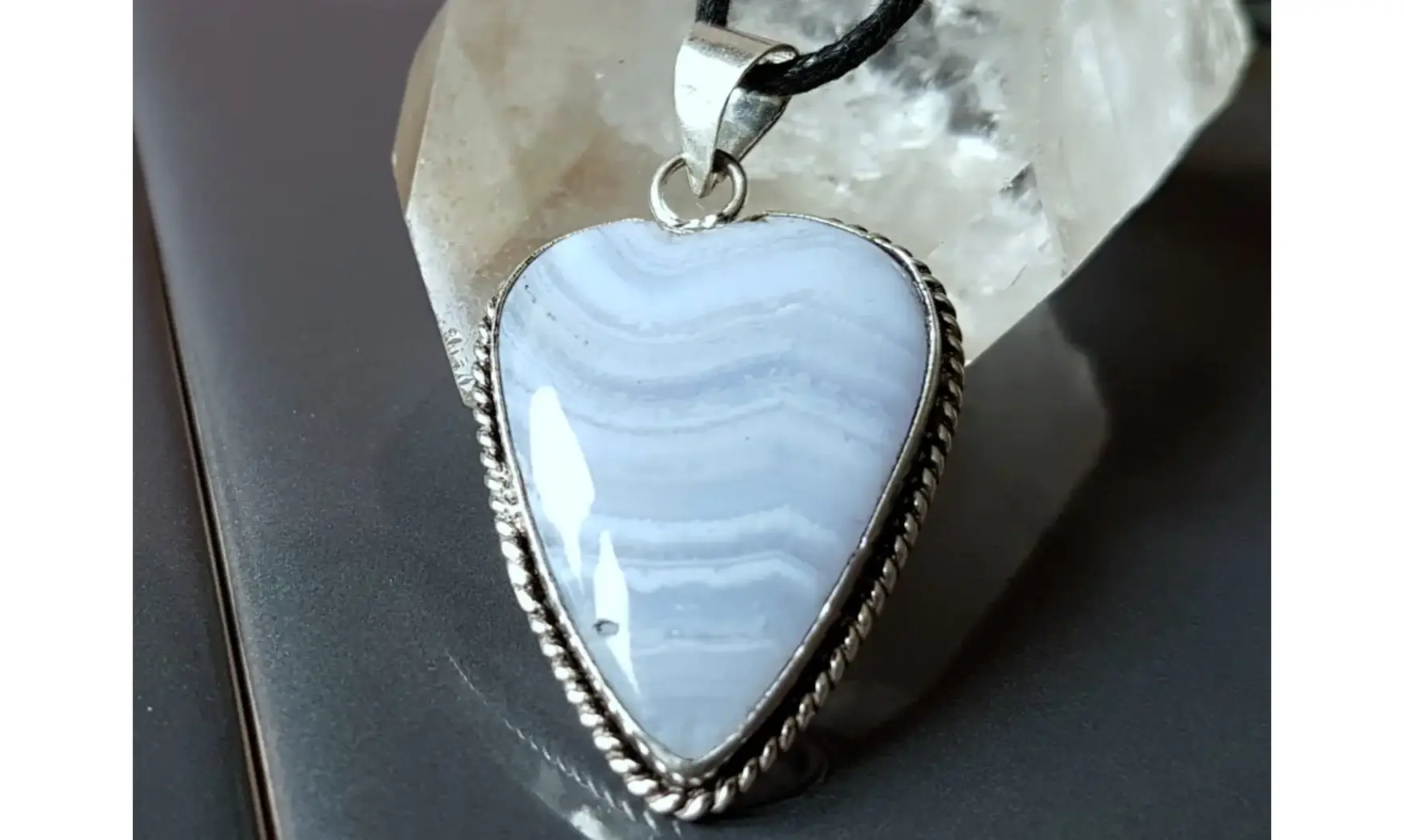 Blue Chalcedony 1 & 925 Silver plated