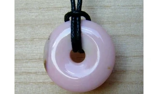 Pink Opal Donut pendant 1
