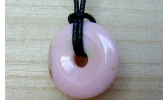 Pink Opal Donut pendant 1